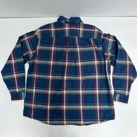 Eddie Bauer Button Down Flannel Shirt Mens Size 2XL Blue Red Plaid Outdoorsy XXL - Picture 2 of 11